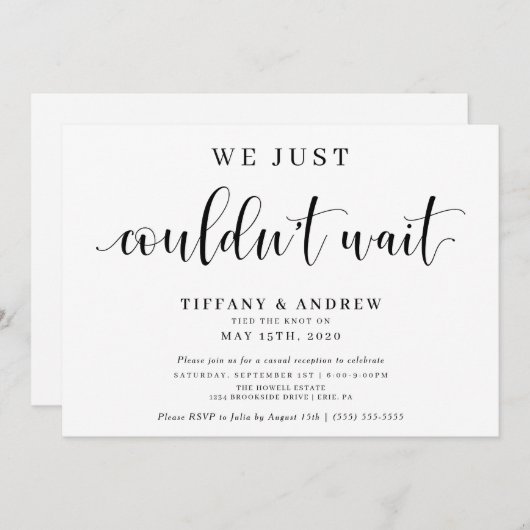 We konden gewoon niet wachten. aankondiging (Voorkant / Achterkant)