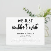 We konden gewoon niet wachten. aankondiging (Staand voorkant)