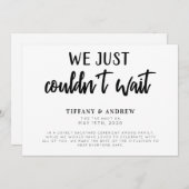 We konden gewoon niet wachten. aankondiging (Voorkant / Achterkant)