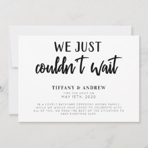 We konden gewoon niet wachten. aankondiging