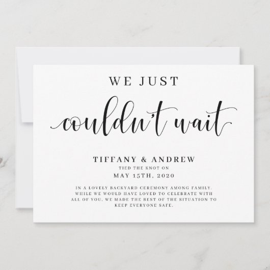 We konden gewoon niet wachten. aankondiging (Voorkant)