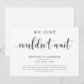 We konden gewoon niet wachten. aankondiging (Voorkant / Achterkant)