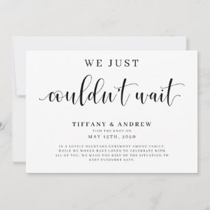 We konden gewoon niet wachten. aankondiging