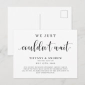 We konden gewoon niet wachten. aankondigingskaart (Voorkant / Achterkant)