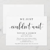 We konden gewoon niet wachten Huwelijk Aankondiging (Voorkant / Achterkant)