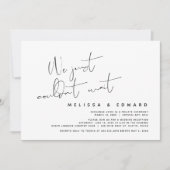 We konden gewoon niet wachten, moderne trouwvlucht kaart (Voorkant)