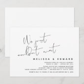 We konden gewoon niet wachten, moderne trouwvlucht kaart (Voorkant / Achterkant)