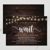 We konden gewoon niet wachten, Rustic Elopement Pa Kaart (Voorkant / Achterkant)