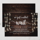 We konden gewoon niet wachten, Rustic Huwelijksvlu Kaart (Voorkant / Achterkant)