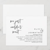 We konden gewoon niet wachten, Trouw Elopement Fee Kaart (Voorkant / Achterkant)