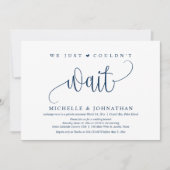 We konden gewoon niet wachten, Trouw Elopement Fee Kaart (Voorkant)