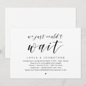 We konden gewoon niet wachten, Trouw Elopement Fee Kaart (Voorkant / Achterkant)