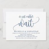 We konden gewoon niet wachten, Trouw Elopement Fee Kaart (Voorkant)