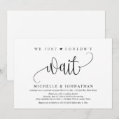 We konden gewoon niet wachten, Trouw Elopement Fee Kaart (Voorkant / Achterkant)