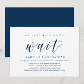 We konden gewoon niet wachten, Trouw Elopement Fee Kaart (Voorkant / Achterkant)