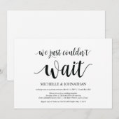 We konden gewoon niet wachten, Trouw Elopement Uit Kaart (Voorkant / Achterkant)