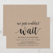 We konden gewoon niet wachten, Trouw Elopement Uit Kaart (Voorkant / Achterkant)