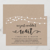 We konden gewoon niet wachten, Trouwen met slechts Kaart (Voorkant / Achterkant)