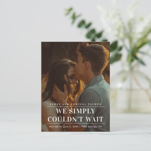 We konden niet wachten op de aankondiging van het  (Staand voorkant)