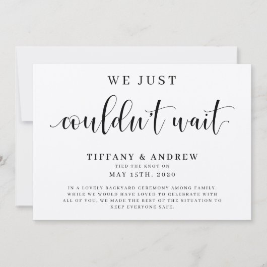 We konden niet wachten op de aankondiging van het  (Voorkant)