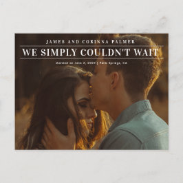 We konden niet wachten op de trouwaankondiging briefkaart