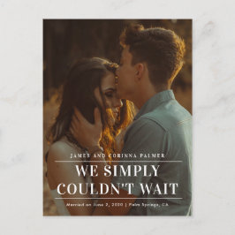 We konden niet wachten op de trouwaankondiging. briefkaart