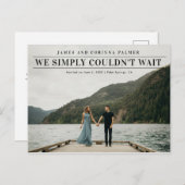 We konden niet wachten op de trouwaankondiging. briefkaart (Voorkant / Achterkant)