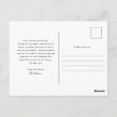 We konden niet wachten op de trouwaankondiging. briefkaart (Achterkant)