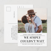 We konden niet wachten op de trouwaankondiging. briefkaart (Voorkant / Achterkant)