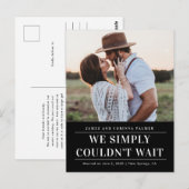 We konden niet wachten op de trouwaankondiging briefkaart (Voorkant / Achterkant)