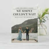 We konden niet wachten op de trouwaankondiging kaart (Staand voorkant)