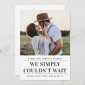 We konden niet wachten op de trouwaankondiging. kaart (Voorkant / Achterkant)