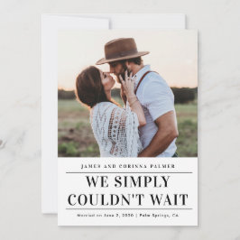 We konden niet wachten op de trouwaankondiging. kaart