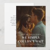 We konden niet wachten op de trouwaankondiging. kaart (Voorkant / Achterkant)