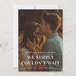 We konden niet wachten op de trouwaankondiging. kaart