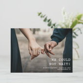 We konden niet wachten op het minimalistische foto save the date (Staand voorkant)