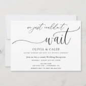 We konden niet wachten op huwelijksreceptie uitnod kaart (Voorkant)