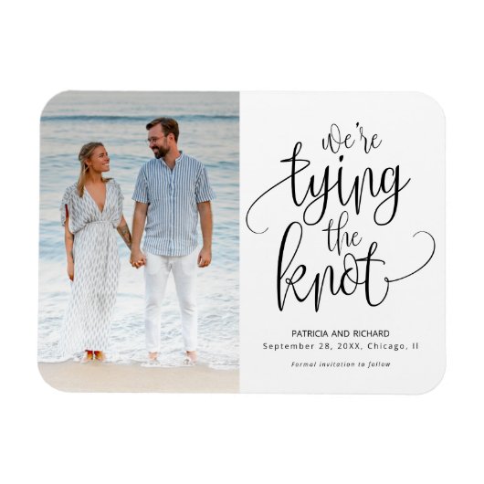 We Kopen De Knoop Trouw Save The Date Foto Magneet (Horizontaal)