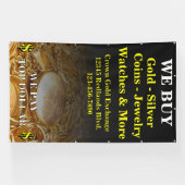 We Kopen Goud Zilver Munten Sieraden Zijmuur  Spandoek (Horizontaal)