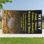 We Kopen Goud Zilver Munten Sieraden Zijmuur  Spandoek (Buitenkant)