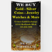 We kopen gouden zilveren munten sieraden zijwand spandoek (Verticaal)