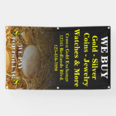 We kopen gouden zilveren munten sieraden zijwand spandoek (Horizontaal)