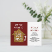 WE KOPEN HUISHOUDELIJKE REaltor Briefkaart (Staand voorkant)