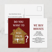 WE KOPEN HUISHOUDELIJKE REaltor Briefkaart (Voorkant / Achterkant)