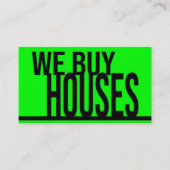 We kopen huishoudens NEON Green Visitekaartje (Voorkant)