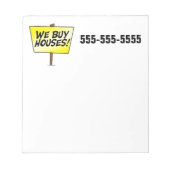 We kopen huizen notitieblok (Voorkant)