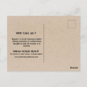 We kopen huizen voor de promotie van onroerend goe briefkaart (Achterkant)