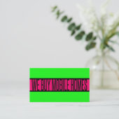WE KOPEN STACARAVANS Neon Green Hot Pink Visitekaartje (Staand voorkant)
