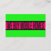 WE KOPEN STACARAVANS Neon Green Hot Pink Visitekaartje (Voorkant)