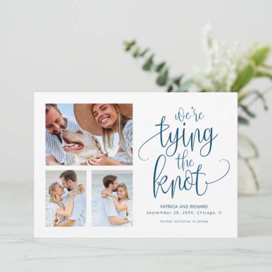 We koppelen de knoop om de datum van eenvoudige fo kaart (Staand voorkant)